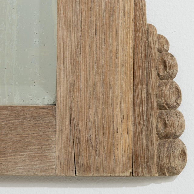 19th Century 19th Century French Oak Art Nouveau Wall Mirror For Sale - Image 5 of 8