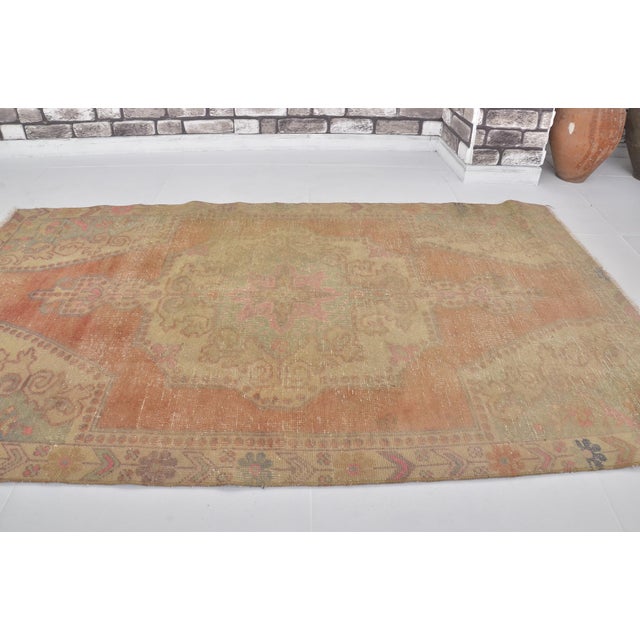 1960s Vintage Handknotted Oushak Rug For Sale - Image 5 of 10