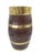 A unique decorative container made of wood and brass in the shape of a classic barrel. It features a very interesting...