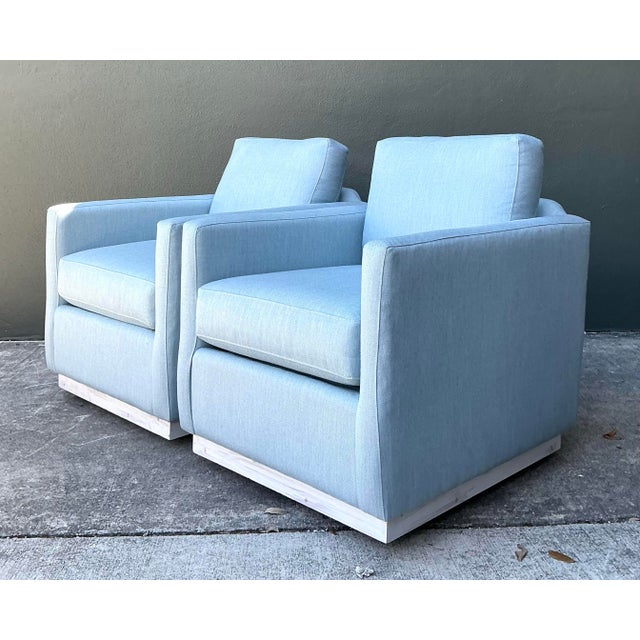 Vintage Bassett Swivel Club Chairs - A Pair For Sale - Image 12 of 12