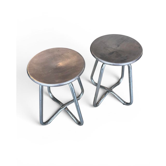 Aluminium Stools by Terance Conran for the Conran Shop, 1990, Set of 2 For Sale - Image 4 of 8