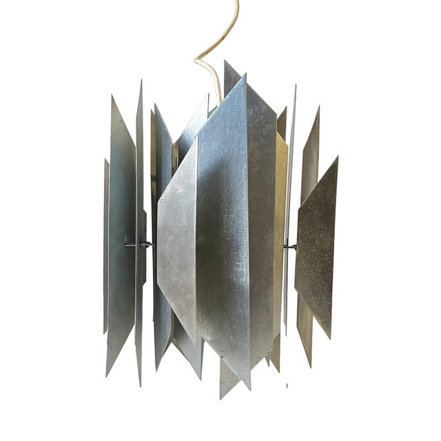Brutalist Steel Ceiling Lamp by Simon P. Henningsen for Lyfa, 1960s For Sale - Image 9 of 9