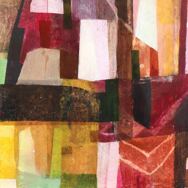 House on a Hill 2 - Colorful Original Contemporary House Landscape Acrylic Painting on Canvas by Maria C Bernhardsson For Sale - Image 4 of 7