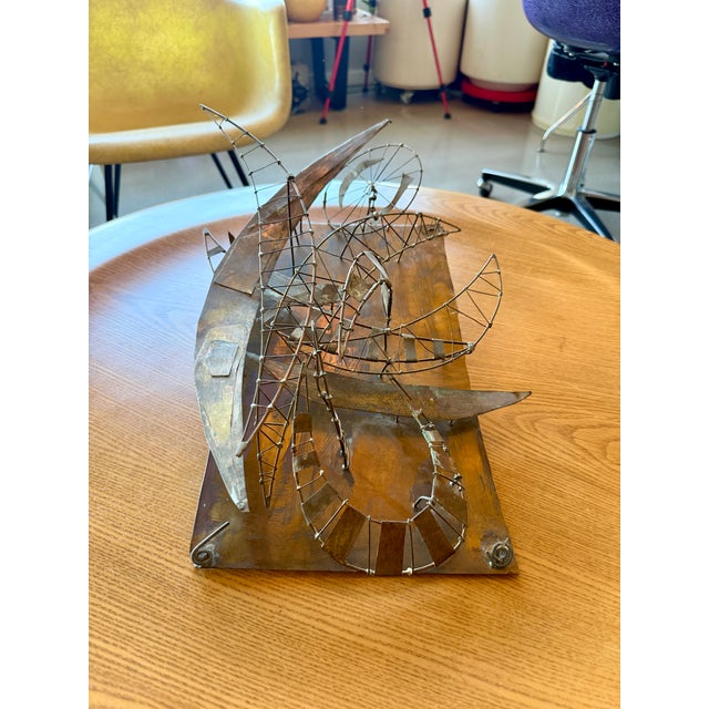 Alexander Calder 1960s Juan Luis Buñuel Kinetic Metal Sculpture Signed Brutalist Wire Assemblage Surrealist Art For Sale - Image 4 of 18