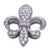 Crafted in 18K white gold, the slide pendant features a fleur-de-lis design adorned with pave' set diamonds. The piece...