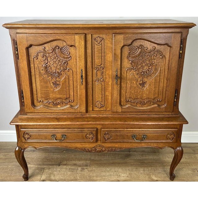 Vintage Louis XIV French Oak Sideboard For Sale - Image 14 of 14