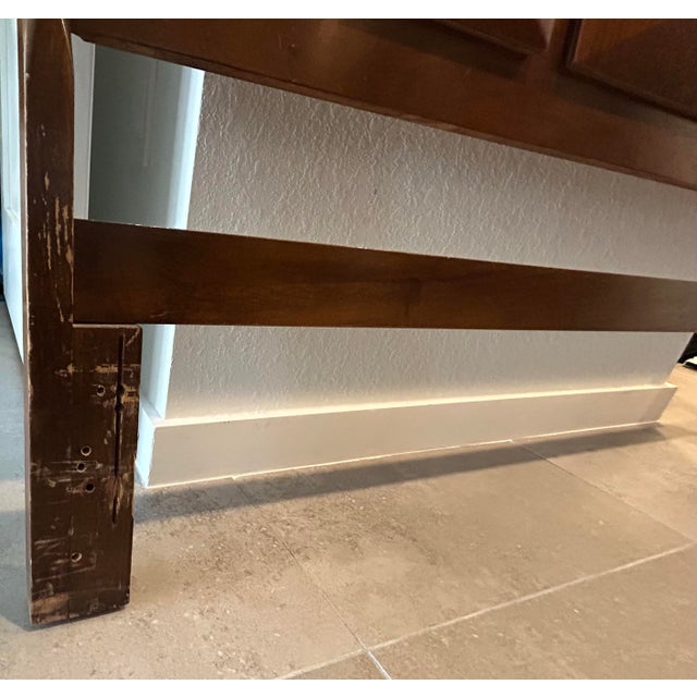 1960s 1960s Vintage Diamond Walnut Queen, Headboard For Sale - Image 5 of 8