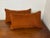 Faux Suede Lumbar Pillow Pair, Burnt Orange For Sale - Image 6 of 6