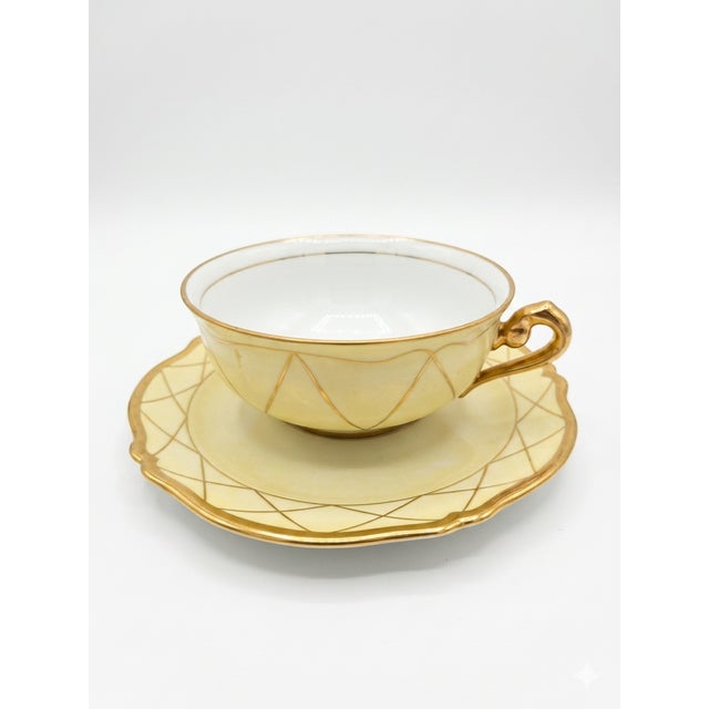 Vintage French Cups and Saucers from Limoges, 1929, Set of 4 For Sale - Image 3 of 11