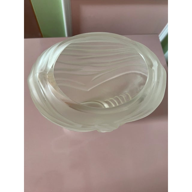 1980s 1980 Frosted Drape Glass Vase For Sale - Image 5 of 6