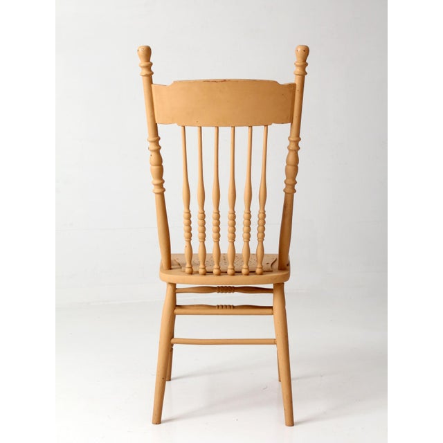 Antique Painted Pressback Spindle Chair For Sale - Image 6 of 11
