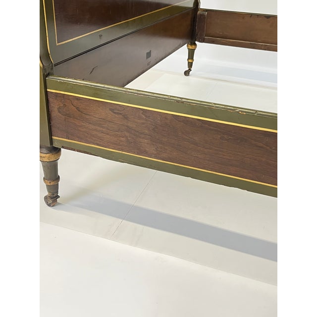 Neoclassical Sligh Grand Rapids Walnut Burl & Hand-Painted Full Bed For Sale - Image 15 of 18