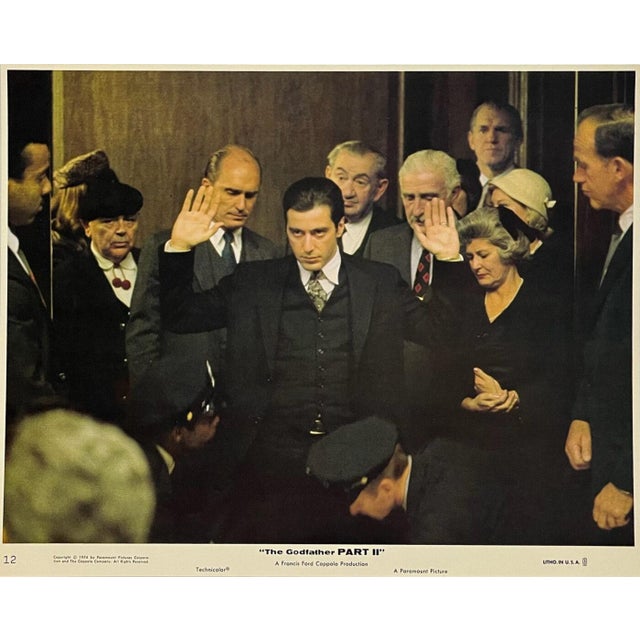 The Godfather Part II 1974 Original Vintage Cinema Lobby Card Framed In Black 8x10" inches / 20x25 cm paper size 15x17"...