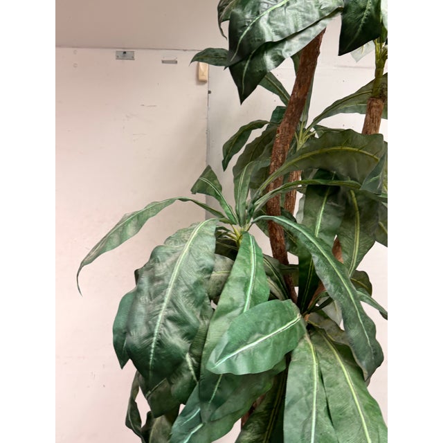 Black Faux Bird Nest Palm + Black Tapered Planter For Sale - Image 8 of 12