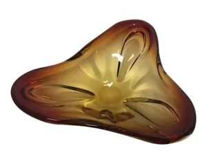 Murano Art Glass Amber Bowl