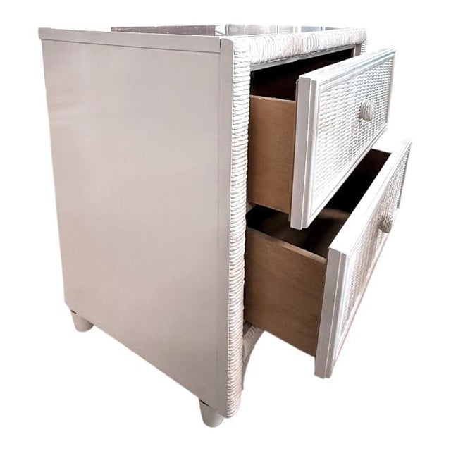 Mid 20th Century Pair of Vintage Rattan Nightstands For Sale - Image 5 of 8