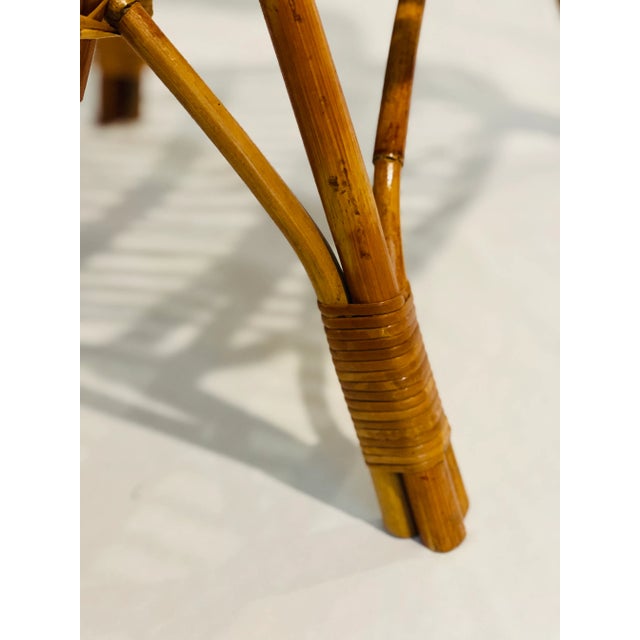 Brown Late 20th Century Vintage Albini Style Bamboo and Rattan Child's Lounge Chair For Sale - Image 8 of 10