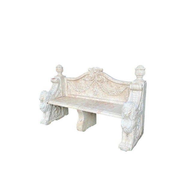 20th Century Talian Marble Bench, 1970s For Sale - Image 4 of 6