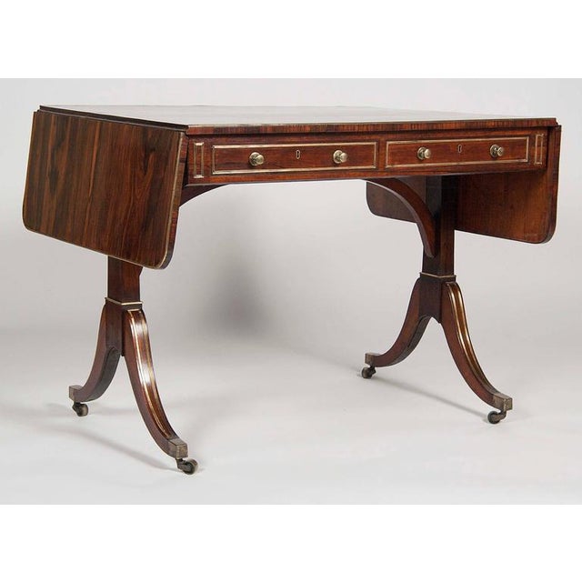 Regency Rosewood and Brass-Mounted Sofa Table For Sale - Image 10 of 10