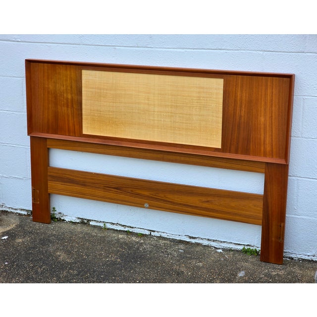 Falster, Denmark Danish Modern Teak & Cane Headboard by Sven Madsen for Falster For Sale - Image 4 of 7