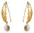 Chunky Gold Hook Baroque Pearl Drop Earrings, A Pair For Sale