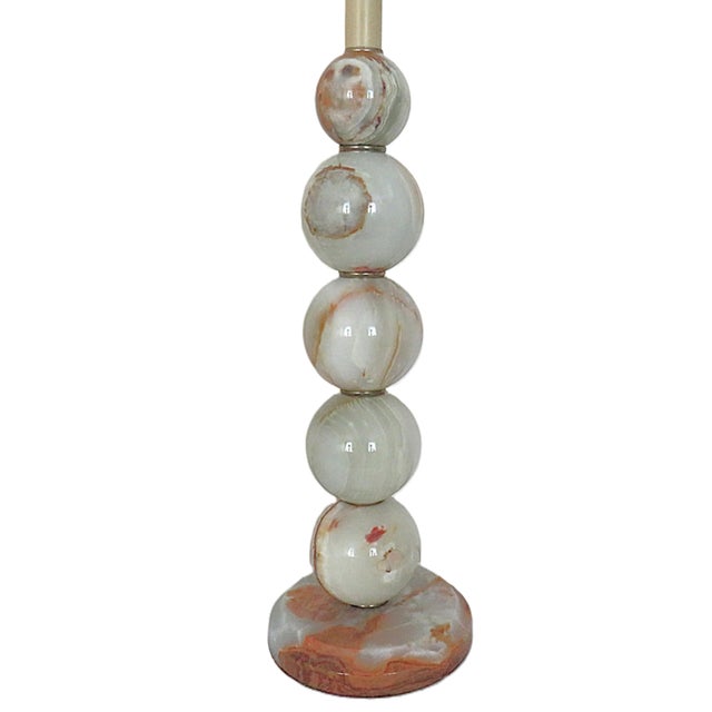 FREE SHIPPING ANYWHERE IN THE CONTINENTAL US! This is a set of vintage onyx stacked balls table lamps. Mid Century Modern....
