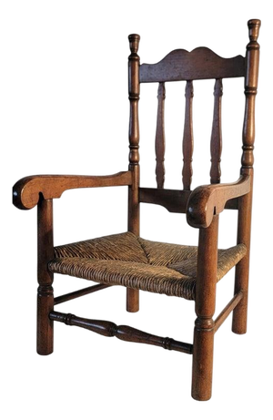 19Thc Banister Back Child;s Chair From New England