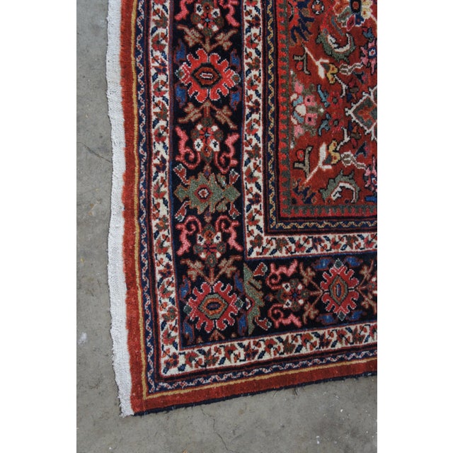 Mid 20th Century Large Vintage Hand Knotted Oriental Geometric Wool Area Rug Carpet 10' X 14' For Sale - Image 5 of 12