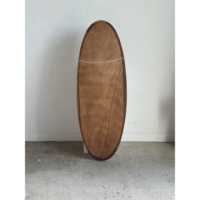 Vintage Oval Oak Mirror with Beveled Glass, 1980s For Sale - Image 9 of 18