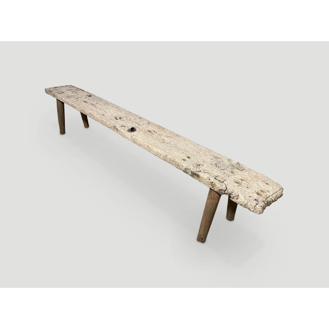 Andrianna Shamaris Teak Wood Wabi Sabi Bench For Sale - Image 4 of 5