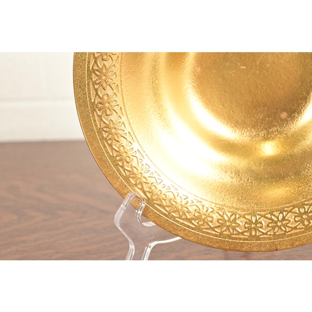 Bronze Tiffany Studios New York Bronze Doré Shallow Bowl or Plate With Decorative Border For Sale - Image 8 of 13