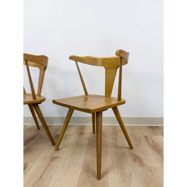 Modern MCM Style Windsor Chair Pair Mortise Tenon Joinery Dining Accent For Sale - Image 11 of 13