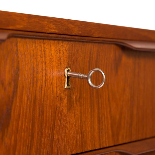 Wood Vintage 1960s Mid-Century Teak Tallboy Dresser For Sale - Image 7 of 9