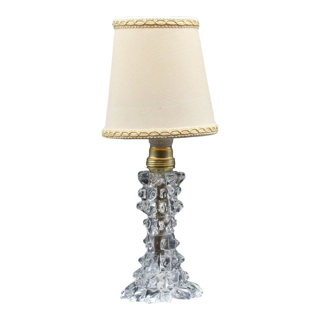 1940s Charming Table Lamp in Rostrato Murano Glass Vase for Barovier & Toso For Sale