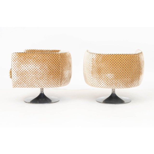 Milo Baughman Style Upholstered Tub Chairs, Pair For Sale In New York - Image 6 of 6