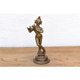19th Century Indian Brass Krishna Figure For Sale