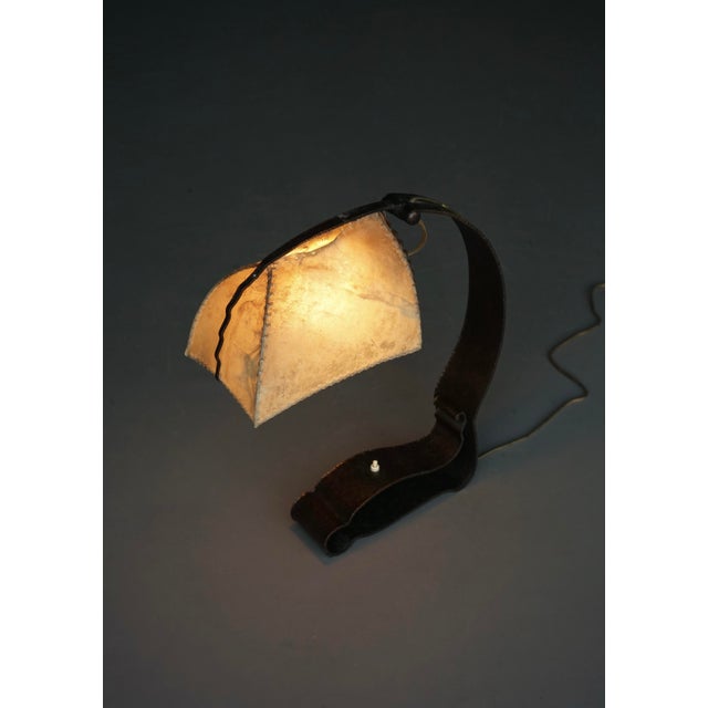 Amsterdam School Metal and Parchment Desk Lamp, 1920s For Sale - Image 17 of 18