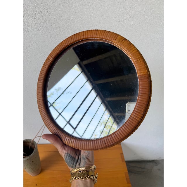 Vintage Round Wicker Mirror, 1960s For Sale - Image 3 of 17
