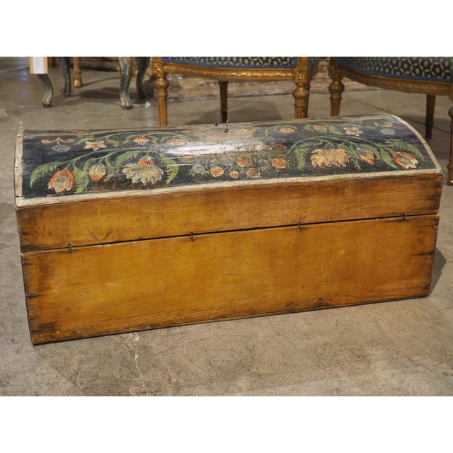 Antique Polychrome Wedding Trunk From Normandy, France, 19th Century For Sale - Image 16 of 18