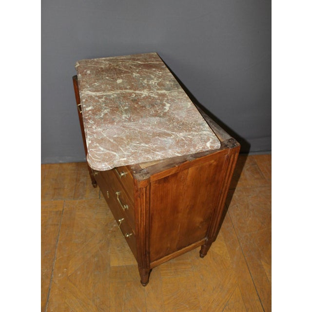 Small Louis XVI Style Chest of Drawers in Cherry Wood, 1700s For Sale - Image 13 of 16