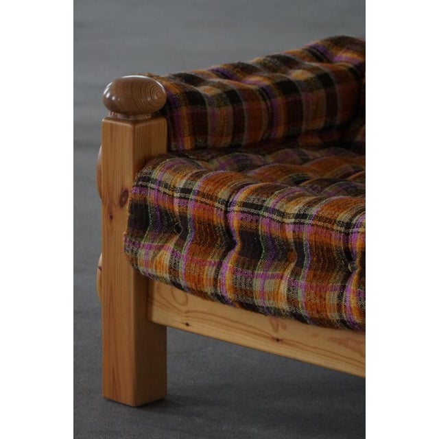 1970s Swedish Modern Brutalist Lounge Chair in Pine, 1970s For Sale - Image 5 of 18