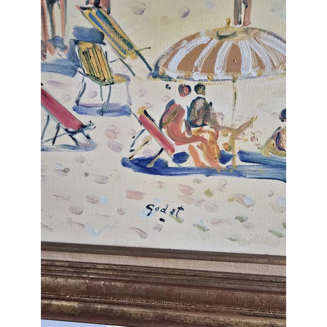 Vintage Fine Art Signed Beach Painting Mid Century Era For Sale In Boston - Image 6 of 12