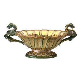 Lustered Majolica Centerpiece by Alberto Rubboli For Sale