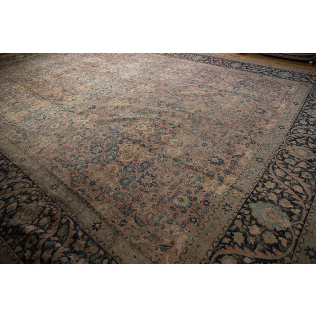 Vintage Distressed Tabriz Rug - 13'3" X 18'1" For Sale - Image 4 of 13