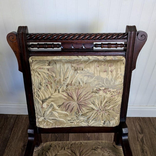 Antique Victorian / Edwardian Library Chair on Casters For Sale - Image 13 of 14