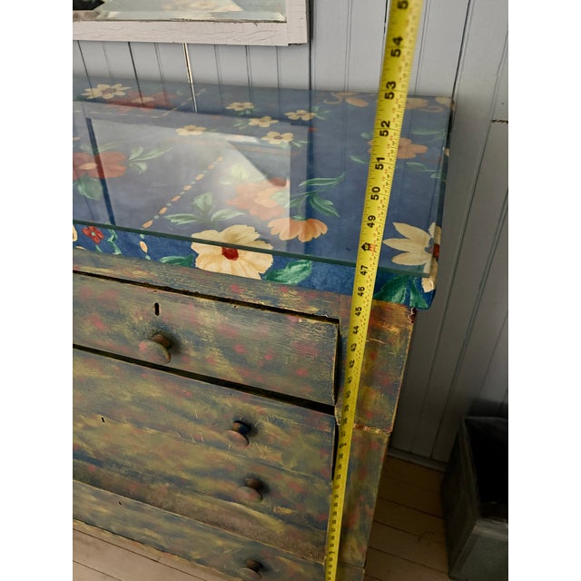 Antique Chest of Drawers – Original Casters, Keyholes & Wood Pulls For Sale - Image 11 of 11