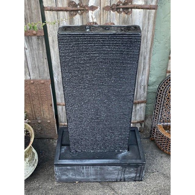 Contemporary Slate Grey Ripple Fountain For Sale - Image 3 of 6