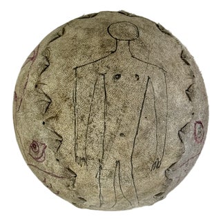 Mid 20th Century Primitive & Folk Art Ink Illustrations on Softball, Most Amazingly Unusual For Sale