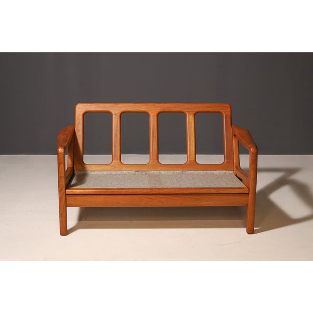Wood Danish Sofa in Teak Two-Seater by Juul Kristensen Vintage, 1950 For Sale - Image 7 of 9