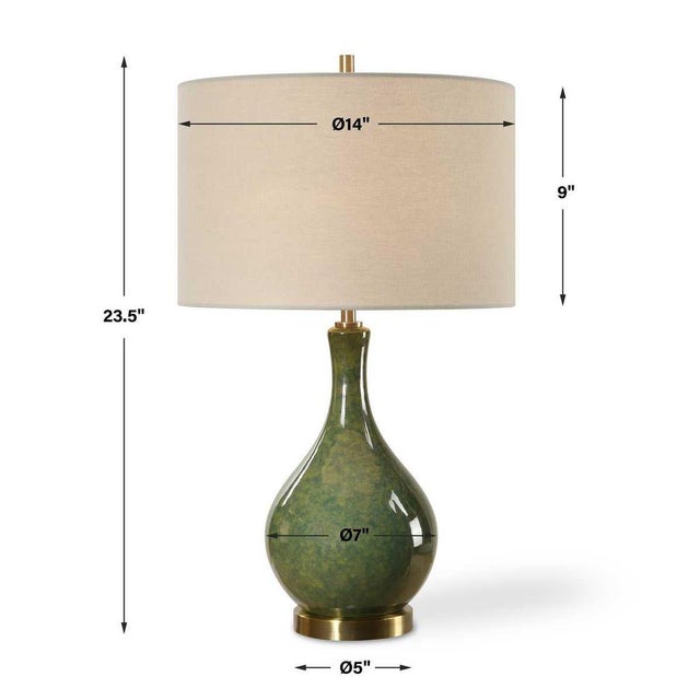 2020s Olive Green Ceramic Table Lamp For Sale - Image 5 of 5